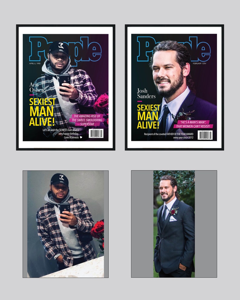 Custom People Magazine Cover, Sexiest Man Alive, Custom Design, Gift for Boyfriend, Husband, Birthday Gift, Anniversary, Valentine's Day image 4