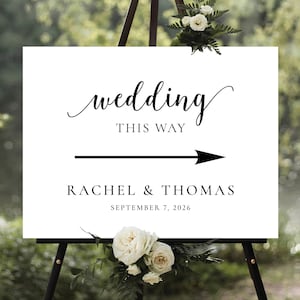 Modern Wedding this way Sign, Arrow Parking Sign, Minimalist Wedding direction Decoration, Parking Sign With Arrow, Direction Arrow Poster