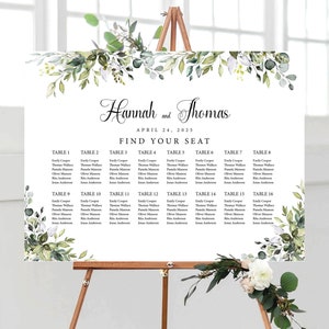 Tabla de asientos para bodas, Tabla de asientos para bodas alfabéticamente, Tabla de asientos para bodas, Tabla de asientos para bodas Greenery, HB2