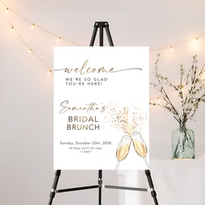 Bridal Shower Sign, Boho Bridal Brunch Shower Welcome Sign, Boho Shower Welcome Sign, Bridal Shower Poster, Brunch and Bubbly Welcome Sign image 6