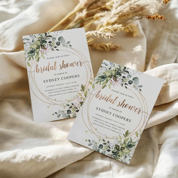 Greenery Bridal Shower Invitation, Botanicals Bridal Shower Decorations, Wedding Shower invite, Bridal Shower Sign, Eucalyptus, Herbal, G1