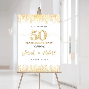 Letrero de aniversario, letrero de 50 aniversario, letrero de aniversario imprimible, decoración del 50 aniversario, cartel del 50 aniversario, 50 aniversario