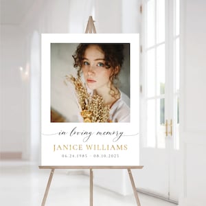 In loving memory Welcome Sign, Memorial Welcome Sign, Celebration of Life Welcome Sign, Funeral with photo sign, Celebration Of Life Poster