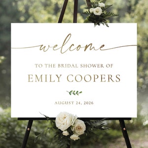 Minimalist Bridal Shower Sign, Boho Bridal Brunch Shower Welcome Sign, Bridal Shower Poster, Brunch and Bubbly Welcome Sign