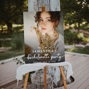 Bachelorette Party Welcome Sign, Bachelorette Party with Photo Sign, Custom Design, Bridal shower sign, Bridal Brunch Sign, Couples Shower