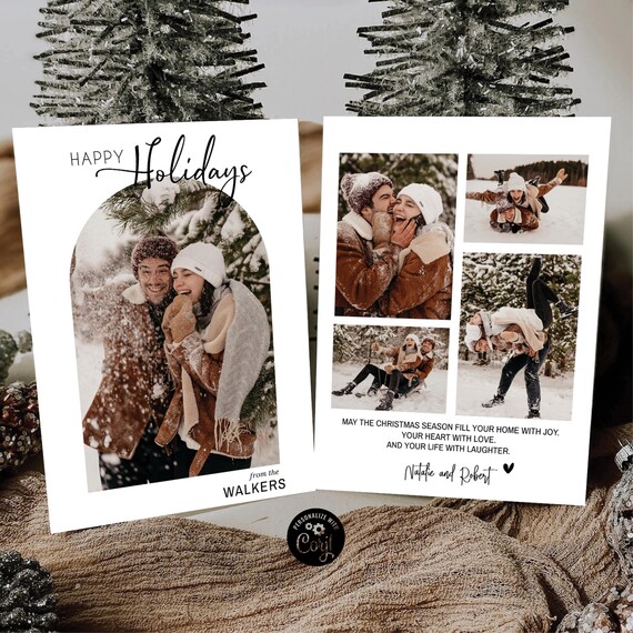 Photo Christmas Card, Boho Holiday Card, Christmas Card, Minimalist Christmas Card, Christmas Photo Card, Family Card, Merry Christmas