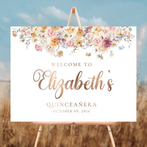 Quinceañera Welcome Sign, Quinceanera Sign, Quinceanera Decorations, 15th Birthday Sign, Bridal shower sign, Baby shower sign, Sweet 16 sign