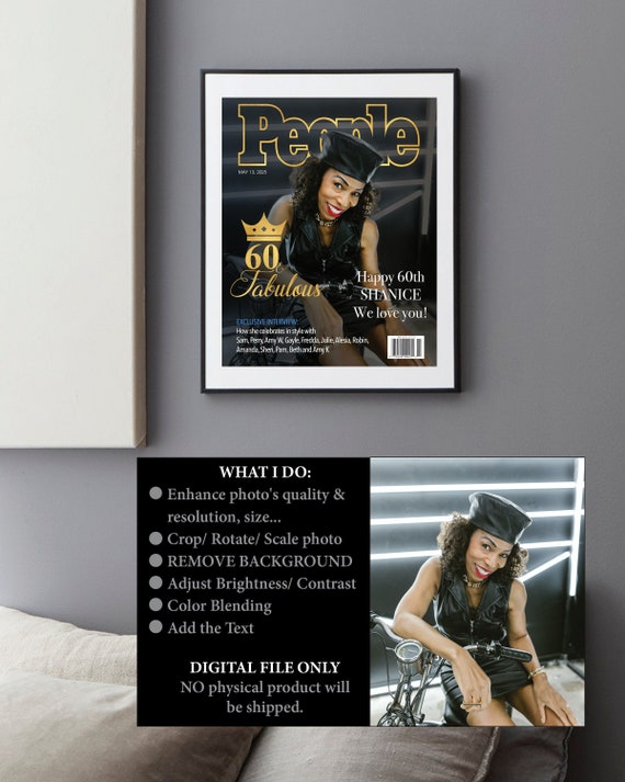 60 and Fabulous, Custom People Magazine Cover, Custom Design, Gift for 60th Birthday, Birthday Gift, Anniversary, Gift for Mom, Valentine