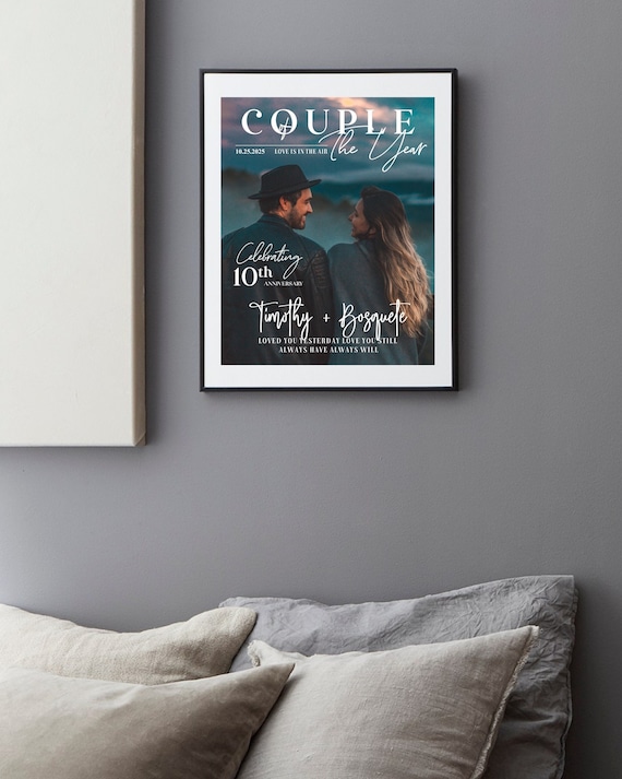 Custom Design, Couple of The Year Magazine Cover, Couple of The Year, Wedding Anniversary, Gift for Wife, Valentine Gift Idea, Poster