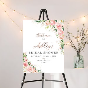 Bridal Shower Sign, Flower Bridal Shower, Greenery Shower Decoration, Greenery Welcome Sign, Custom Design, Printable welcome sign, EB1