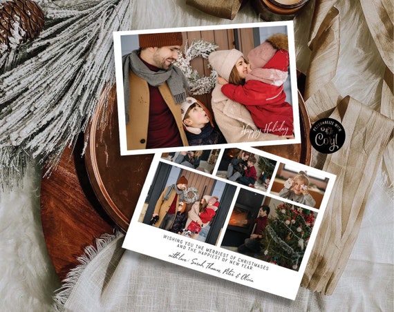 Photo Christmas Card, Boho Holiday Card, Christmas Card, Minimalist Christmas Card, Christmas Photo Card, Family Card, Merry Christmas