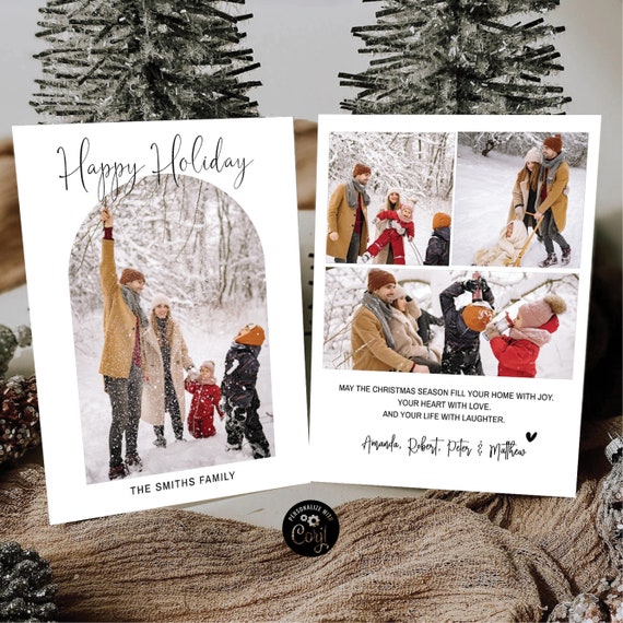 Photo Christmas Card, Boho Holiday Card, Christmas Card, Minimalist Christmas Card, Christmas Photo Card, Family Card, Merry Christmas