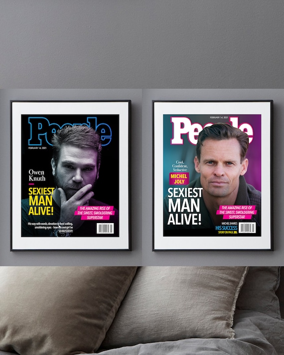 People Magazine Cover, Sexiest Man Alive, Custom Design, Wall Decor, Gift for Boyfriend, Husband, Brithday Gift, Anniversary,Valentine's Day