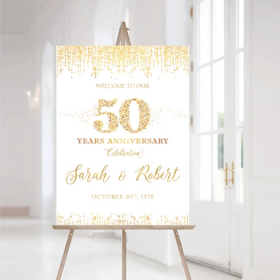 Anniversary sign, 50th anniversary sign, Anniversary Sign Printable, 50th Anniversary decoration, 50th anniversary poster, 50th anniversary