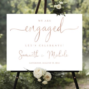 Engagement Welcome Sign, Engagement Party Sign, Engagement Sign, Rustic Engagement Decor, We are engaged