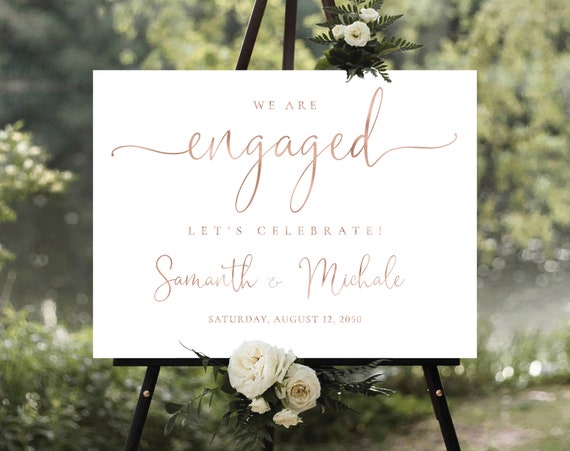 Engagement Welcome Sign, Engagement Party Sign, Engagement Sign, Rustic Engagement Decor, We are engaged