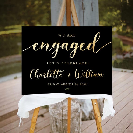 Engagement Party Welcome Sign, Modern Engagement Party Sign, Elegant Wedding Decoration, Photo Wedding Sign,Minimalist Engagement Party Sign