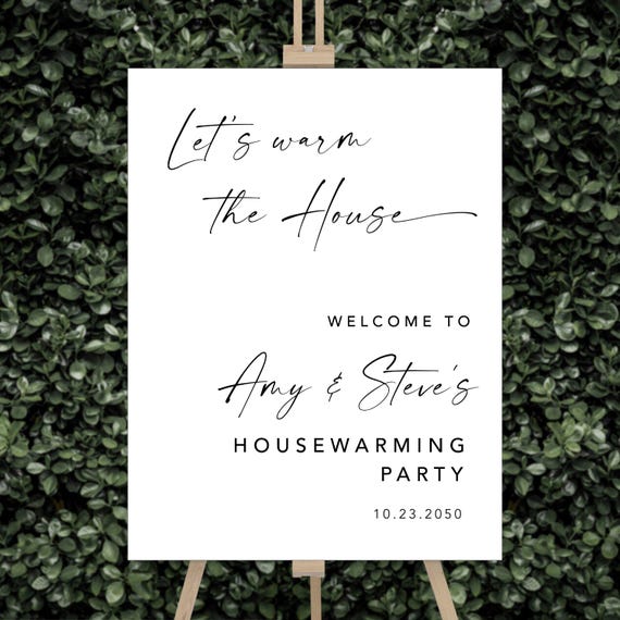 Minimalist Housewarming Party Welcome Sign, Modern New House Party Welcome Signage, Printable New Home Party Welcome Poster, Digital File