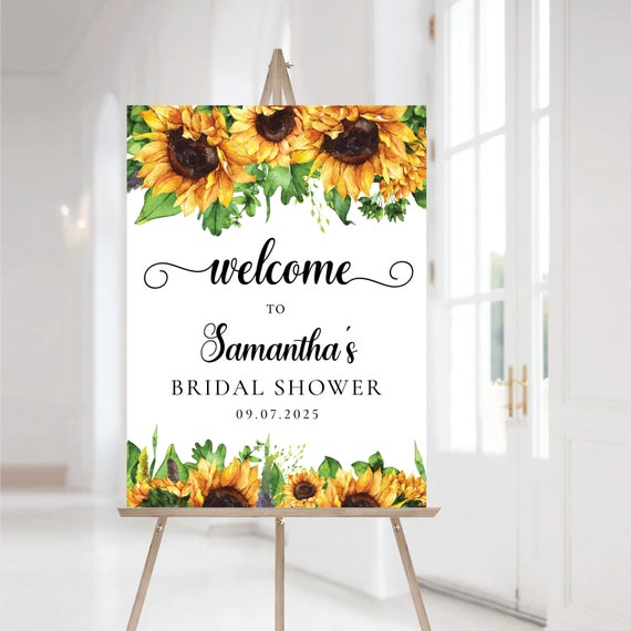 Sunflower Bridal Shower Sign, Bridal Shower, Sunflower Shower Decoration, Sunflower Welcome Sign, Custom Design, bridal brunch sign, SF1