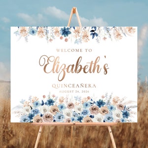 Quinceañera Welcome Sign, Quinceanera Sign, Quinceanera Decorations, 15th Birthday Sign, Bridal shower sign, Baby shower sign, Sweet 16 sign