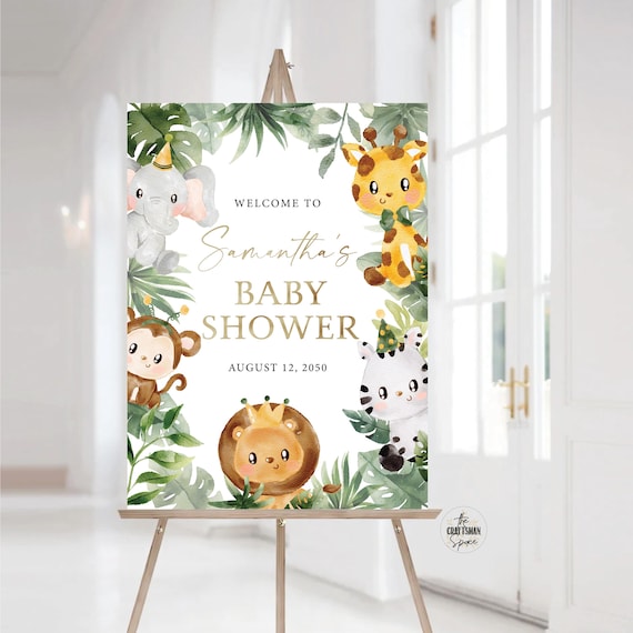 Safari Baby Shower Welcome Sign, Animals Baby Shower Sign, Gender Neutral Baby Shower, A Little Wild One Baby Shower Sign, Jungle Safari,JGE