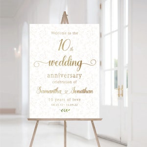 10th Wedding Anniversary sign, Minimalist 10th Anniversary sign, 10th anniversary sign, Anniversary Sign Printable, 10th Anniversary decor