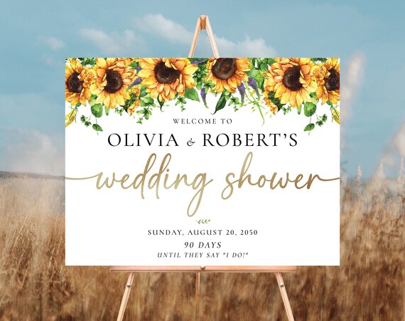 Sunflower Wedding Shower Sign, Sunflower Shower Decoration, Bridal Brunch Sign, Custom Design, Bridal Shower sign, Rustic Sunflowers, SF1