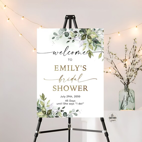 Bridal Shower Sign, Bridal Brunch sign, Bridal Tea Sign, Bridal Shower Decorations, Wedding Shower Sign,  Eucalyptus, Printable, Herbal, HB2