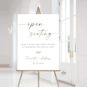 Open Seating Wedding Sign // Ceremony Seating Entrance Display