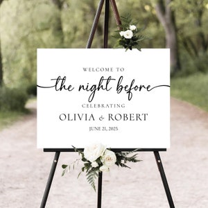 Modern The night before Rehearsal Dinner, Minimalist Wedding Sign, Rehearsal Dinner Sign, Wedding Rehearsal Sign, Wedding Sign, Poster