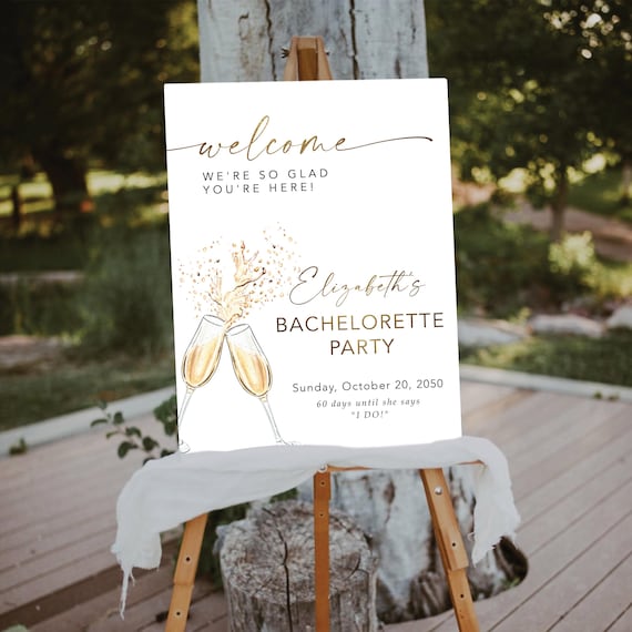 Boho Bachelorette Party Welcome Sign, Modern Bridal Shower Sign, Boho Bridal Brunch Shower Decoration, Brunch and Bubbly Poster, Bohemian