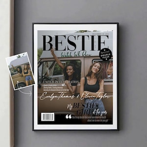 Copertina personalizzata della rivista Bestie, regalo per la migliore amica, rivista di compleanno per la migliore amica, ricordo dell'amicizia, regalo di compleanno per un'amica, amicizia