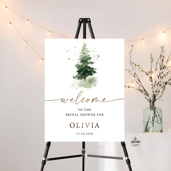 Winter Bridal Shower Welcome Sign Printable, Christmas Bridal Shower Sign, Christmas Wedding Sign, Christmas sign, Holiday Welcome Sign