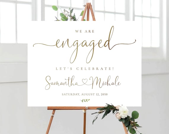 Modern Engagement Welcome Sign, Minimalist Wedding Welcome Sign, Engagement Party Sign, Engagement Sign, Wedding Sign, Engagement Party Sign