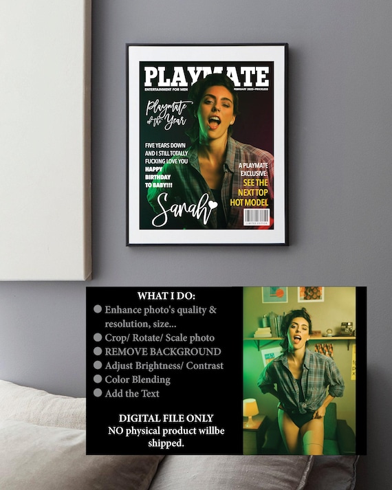 Custom PlayMate Magazine, Custom Magazine Cover, Sexy Woman, Gift for Girlfriend, Wife, Surgar, Birthday Gift, Anniversary, Valentine's Day