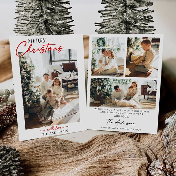 Photo Christmas Card, Boho Holiday Card, Christmas Card, Minimalist Christmas Card, Christmas Photo Card, Family Card, Merry Christmas