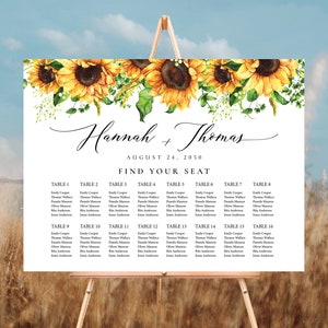 Sonnenblumen Sitzplan, Hochzeitssitzplan, Hochzeitssitzplan, SF1 Sitzplan, Hochzeitssitzplan