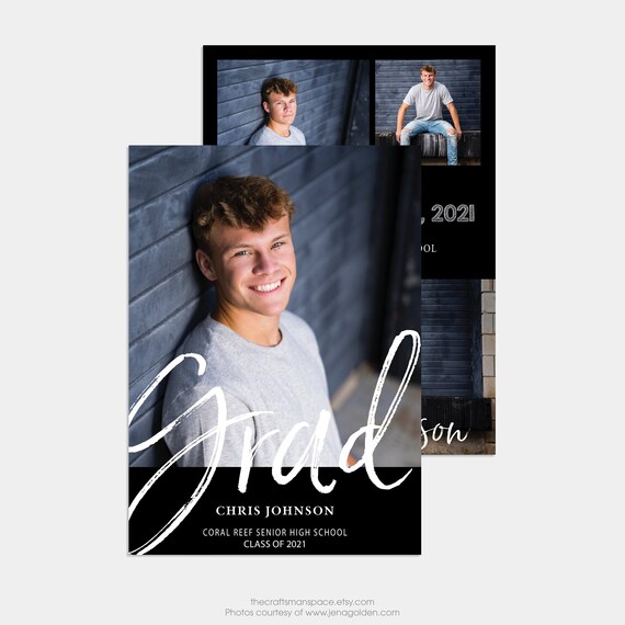 Custom Graduation Invitation, Graduation Announcement, Graduation Invite, Class of 2021 Senior Card, Editable Card, Digital File - GI05