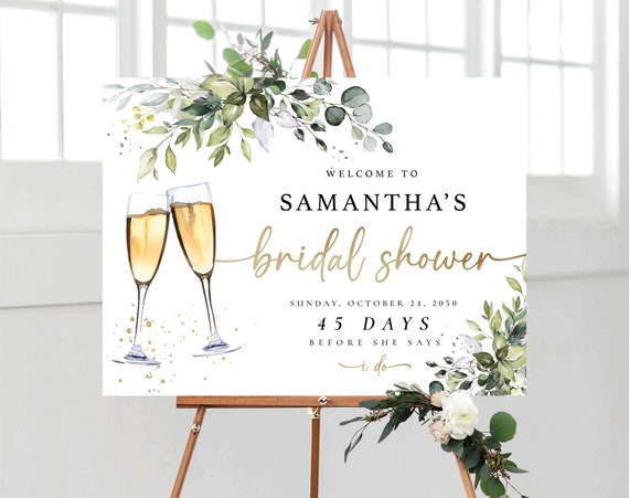 Bridal Shower Sign, Bridal Brunch sign, Bridal Tea Sign, Bridal Shower Decorations, Wedding Shower Sign,  Eucalyptus, Printable, Herbal, HB2