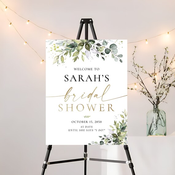 Bridal Shower Sign, Bridal Brunch sign, Bridal Tea Sign, Bridal Shower Decorations, Wedding Shower Sign,  Eucalyptus, Printable, Herbal, HB2