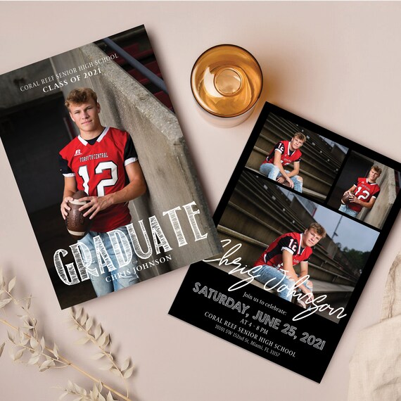 Custom Graduation Invitation, Graduation Announcement, Graduation Invite, Class of 2021 Senior Card, Editable Card, Digital File - GI06