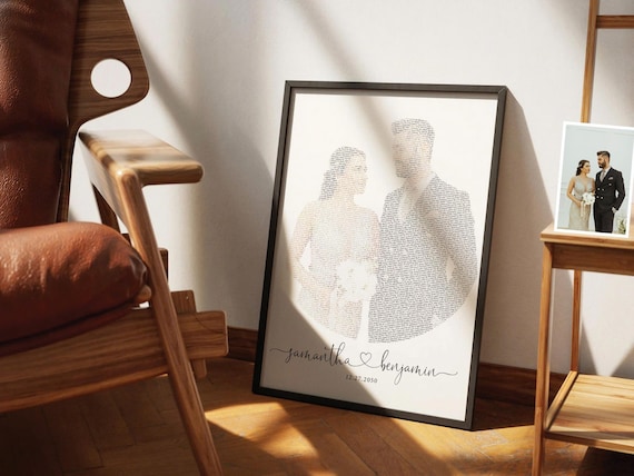 Favourite Song Lyrics Wall Art From Your Photo, Wedding First Dance Wall Art, Wedding Song Lyrics Print, Paper Wedding Anniversary Vows Gift