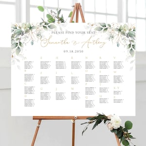 Tabla de asientos para bodas, Tabla de asientos para bodas alfabéticamente, Tabla de asientos para bodas, Tabla de asientos para bodas Greenery, HB3