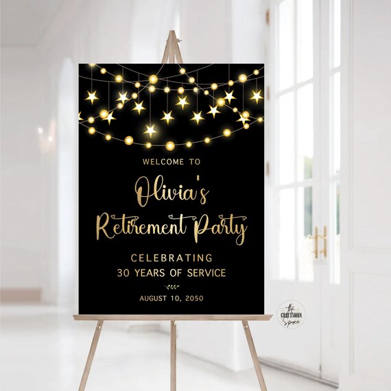 Retirement Party Welcome sign, Minimalist Happy Retirement sign, Retirement Celebration Party Sign, Retirement Decorations, balloons, Poster