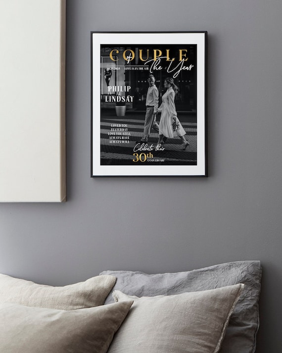 Couple of The Year Magazine Cover, Poster, Couple of The Year, Wedding Anniversary, Valentine's Day, 30th Anniversary gift for parents