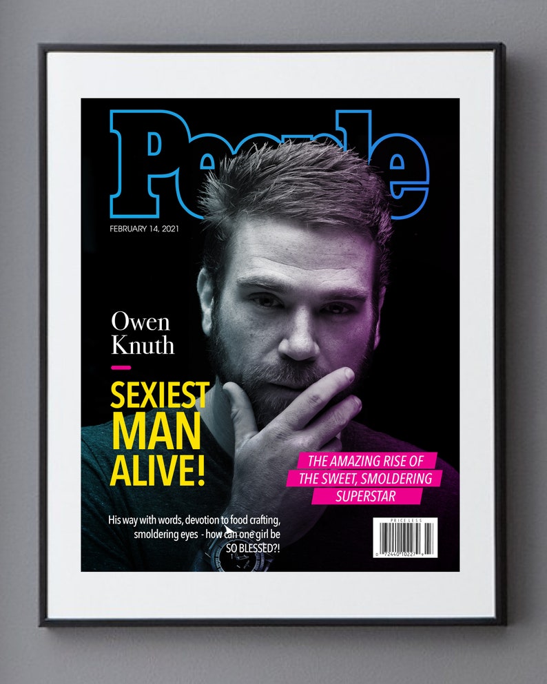 Custom People Magazine Cover, Sexiest Man Alive, Custom Design, Gift for Boyfriend, Husband, Birthday Gift, Anniversary, Valentine's Day image 2