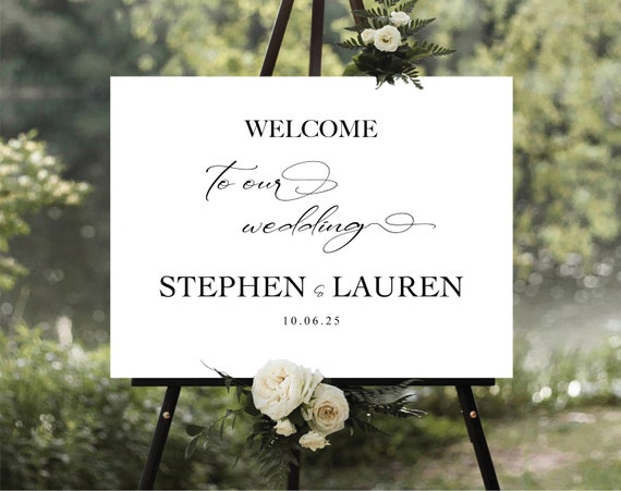 Wedding Welcome Sign, Ceremony, Digital Wedding Welcome Sign, Unique Wedding Sign, Wedding Reception, Wedding Couple