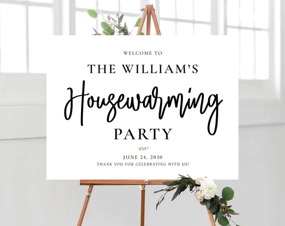Modern Housewarming Party Welcome Sign, New Home Party, New House Party Sign, House warming welcome sign, Minimalist