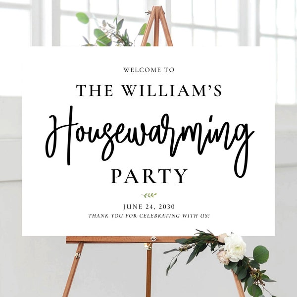 Modern Housewarming Party Welcome Sign, New Home Party, New House Party Sign, House warming welcome sign, Minimalist