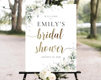 Greenery Bridal Shower Sign, Boho Bridal Brunch Shower Sign, Couples Shower Poster, Botanicals Wedding Shower Sign, Eucalyptus, Herbal, HB3